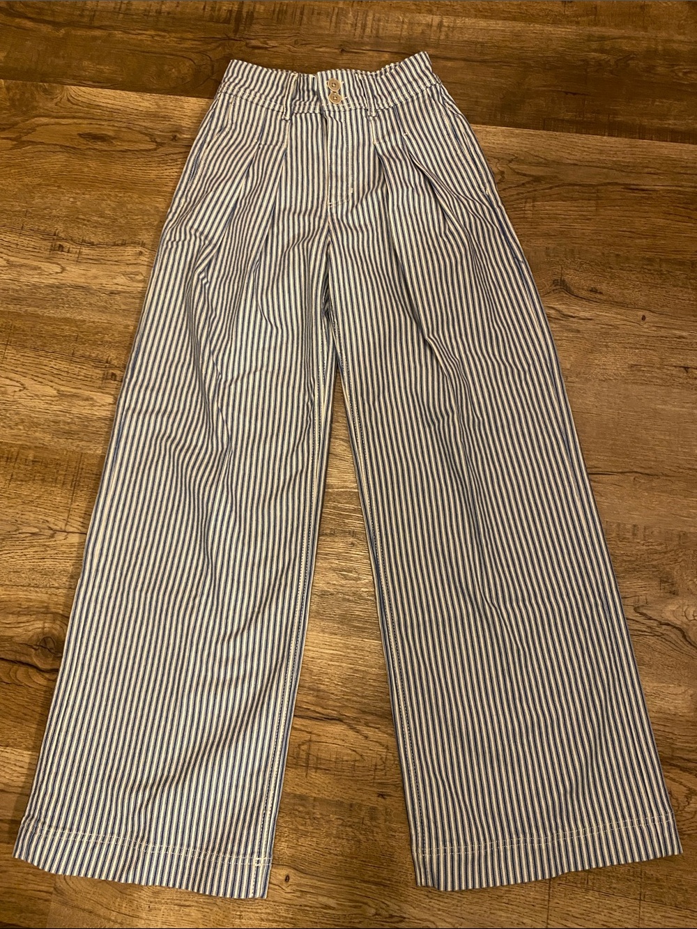 Boden Brompton Wide Leg Pants Blue Stripe Womens 2 - Picture 4 of 5